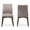 Baxton Studio Kimberly Mid-Century Modern Beige and Brown Dining Chair, PK2 134-7181 - alternate 2